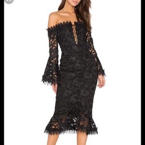 Black lace cocktail dress